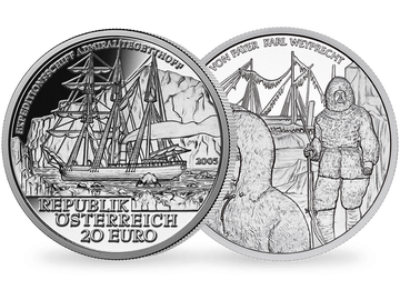 20-Euro-Silbermünze 2005 ''Polarexpedition Tegetthoff''