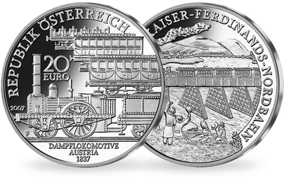 20-Euro-Silbermünze 2007 ''Kaiser Ferdinands Nordbahn''