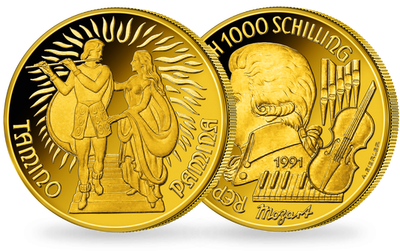 1000-Schilling-Goldmünze 1991 