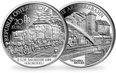 20-Euro-Silbermünze 2009 ''Die Elektrifizierung der Bahn''