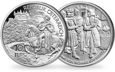 10-Euro-Silbermünze 2009 ''Richard Löwenherz in Dürnstein''