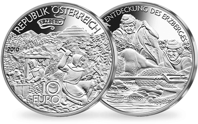 10-Euro-Silbermünze 2010 ''Der Erzberg in der Steiermark''