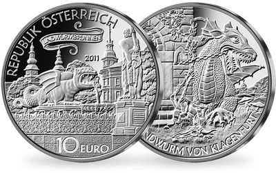 10-Euro-Silbermünze 2011 ''Der Lindwurm in Klagenfurt'' (hgh)