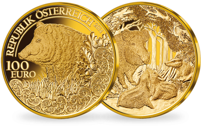 100-Euro-Goldmünze 2014 ''Das Wildschwein''