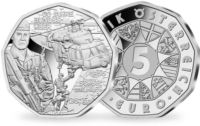 5-Euro-Silbermünze 2015 ''60 Jahre Bundesheer'' (hgh)