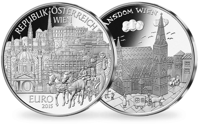 10-Euro-Silbermünze 2015 ''Wien'' (PP)