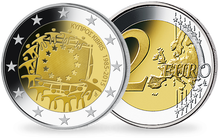 La monnaie de 2 Euros «30 ans du Drapeau Européen» Chypre 2015
