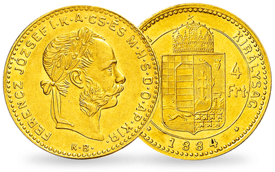Original Goldmünze von Kaiser Franz Joseph I. mit Doppel-Nominal