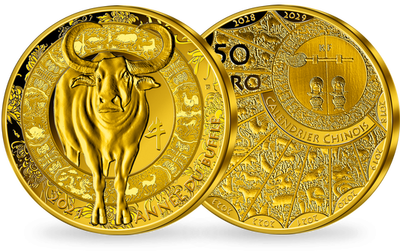 Frankreichs 50-Euro-Goldmünze "Jahr des Büffels" 2021