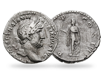 Original Silberdenar von Kaiser Hadrian