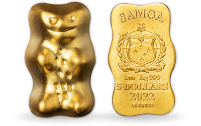 Original HARIBO Goldbär als vergoldete 3D-Münze 