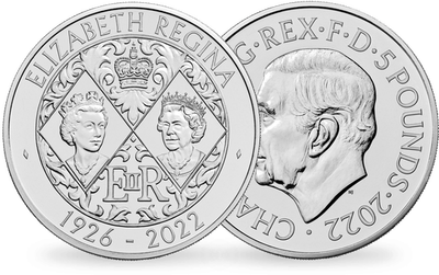 Die erste 5-Pfund-Münze mit dem Portrait von King Charles III.