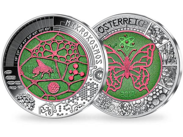 25 Euro Silber-Niob-Münze 2017 ''Der Mikrokosmos'', Österreich 2017