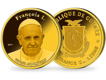 ‘‘Papst Franziskus’‘ in reinem Gold (999/1000)