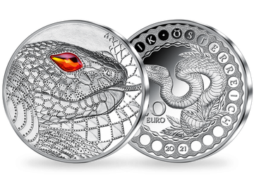 Österreichs 20-Euro-Silbermünze 2021 ''Schöpferkraft der Schlange''