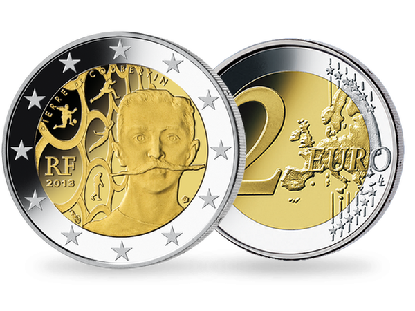 2 Euro ''150. Geburtstag von Baron Pierre de Coubertin''