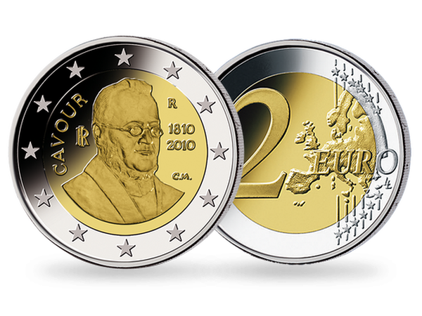 2 Euro ''200. Geburtstag von Camillo Benso Graf von Cavour''