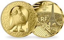 Monnaie de 50 Euros en or pur «Paris 2024 - Mascotte» 2022