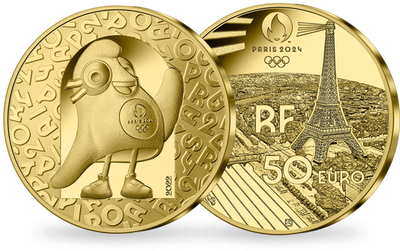 Monnaie de 50 Euros en or pur «Paris 2024 - Mascotte» 2022