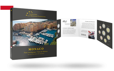 Les monnaies européennes, set complet Franc et Euro: Monaco