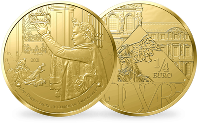 Monnaie officielle de 1/4 Euro «Louvre - Sacre de Napoléon par David» 2021 