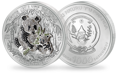 Monnaie de 1000 RWF en argent pur «le Panda» 2016