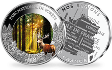La frappe en argent colorisé « Parc national de Forêts » 