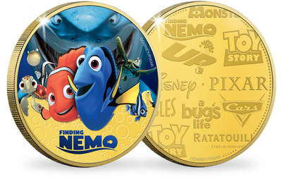 Frappe officielle colorisée & dorée à l'or pur «Disney - Pixar: Le Monde de Nemo»