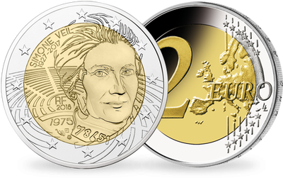 En hommage à Simone Veil ! La monnaie française de 2 Euros 2018