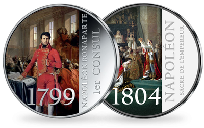 Set en argent colorisé « Napoléon 1er Consul et Sacre de l’Empereur »