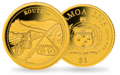 Monnaie en or pur  « Route 66 » 1 Dollar 2016