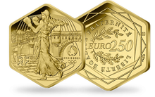 Monnaie de 250 Euros hexagonale en or pur BU «Semeuse - JO de PARIS 2024» 2022