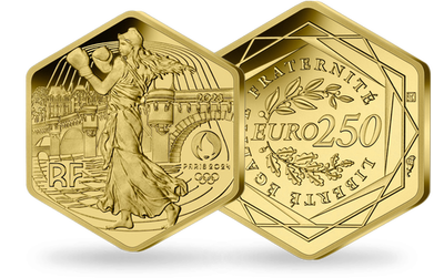 Une monnaie d'investissement en or pur : 250€ Semeuse « Jeux Olympiques de PARIS 2024 »