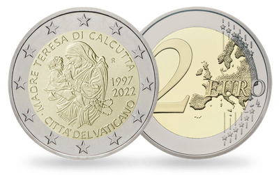 Monnaie commémorative de 2 Euros «Mère Teresa» Vatican 2022