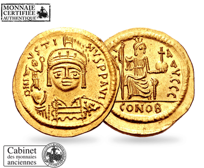 Monnaie byzantine en or massif « Justin II »