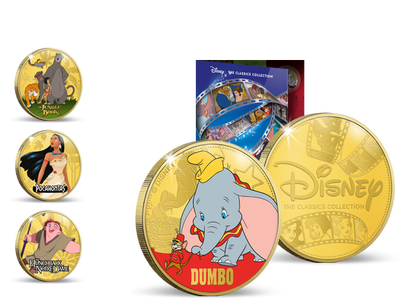 Disney Gedenkprägung ''Dumbo'' veredelt mit Gold und brillanten Farben