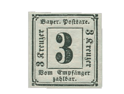 Bayerns erste und wertvollste Portomarke