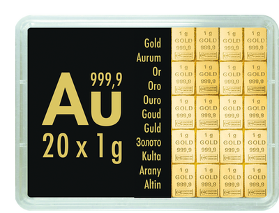 L'investissement parfait : tablette lingots d'or 20 x 1 g