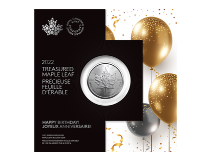 Monnaie en argent « Précieuse Feuille d'érable - Joyeux anniversaire» 2022