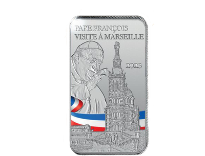 Lingot en argent «Le Pape François à Marseille» 2023