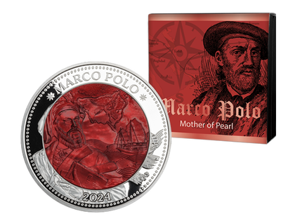 Monnaie en argent et nacre « Marco Polo » 2024