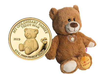Duo monnaie en or pur et ours en peluche «Teddy Bear» 2019