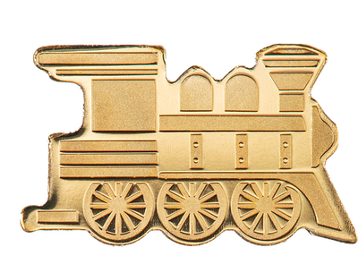 Shape-Münze "Dampflokomotive" aus reinstem Gold