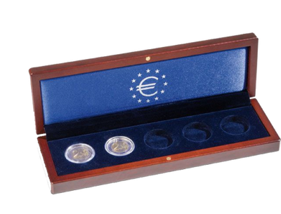 L'écrin numismatique Volterra pour 5 pièces de 2 euros en capsules

