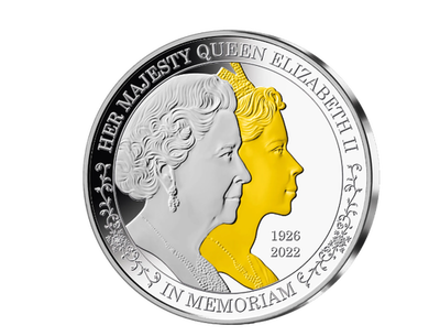 La monnaie en argent pur 5 onces « Double portrait » en hommage à la Reine Élizabeth II