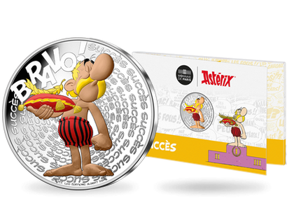 Échangez 50€ pour 50€ ! La monnaie officielle de 50 Euros en argent massif colorisé «Astérix - Succès» 2022

