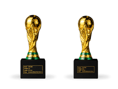 Répliques 3D en argent pur & dorée à l'or pur «Trophée », Qatar 2022™
