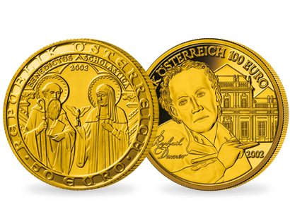 Österreichs erste Gold-Euro-Gedenkmünzen