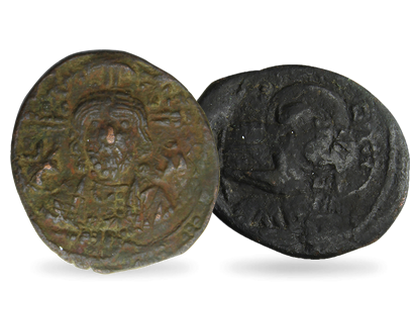 2er Set Originalmünzen ''Jesus Christus'' aus Bronze 