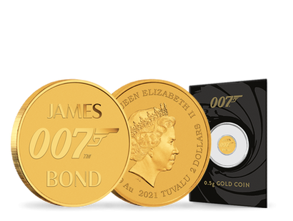 Monnaie en or le plus pur & cartelette «James Bond 007» 2021